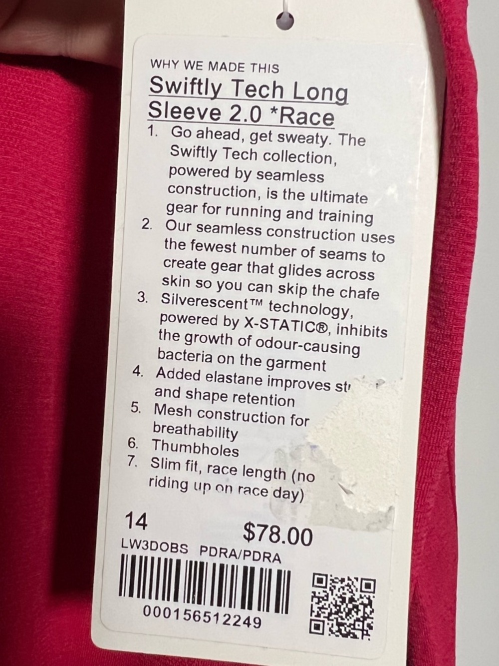 lululemon Swiftly Tech Long-Sleeve Shirt 2.0 Waist Length Pink Dragonfruit 2025 - Picture 11 of 11